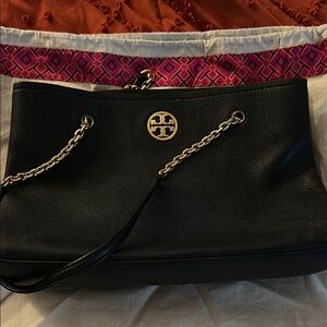 Tory Burch Black Carson Leather Tote